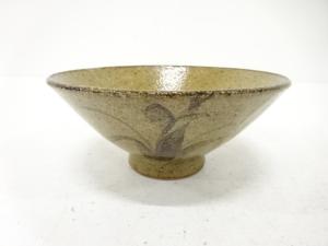 作家物　鉄絵　草花　茶碗